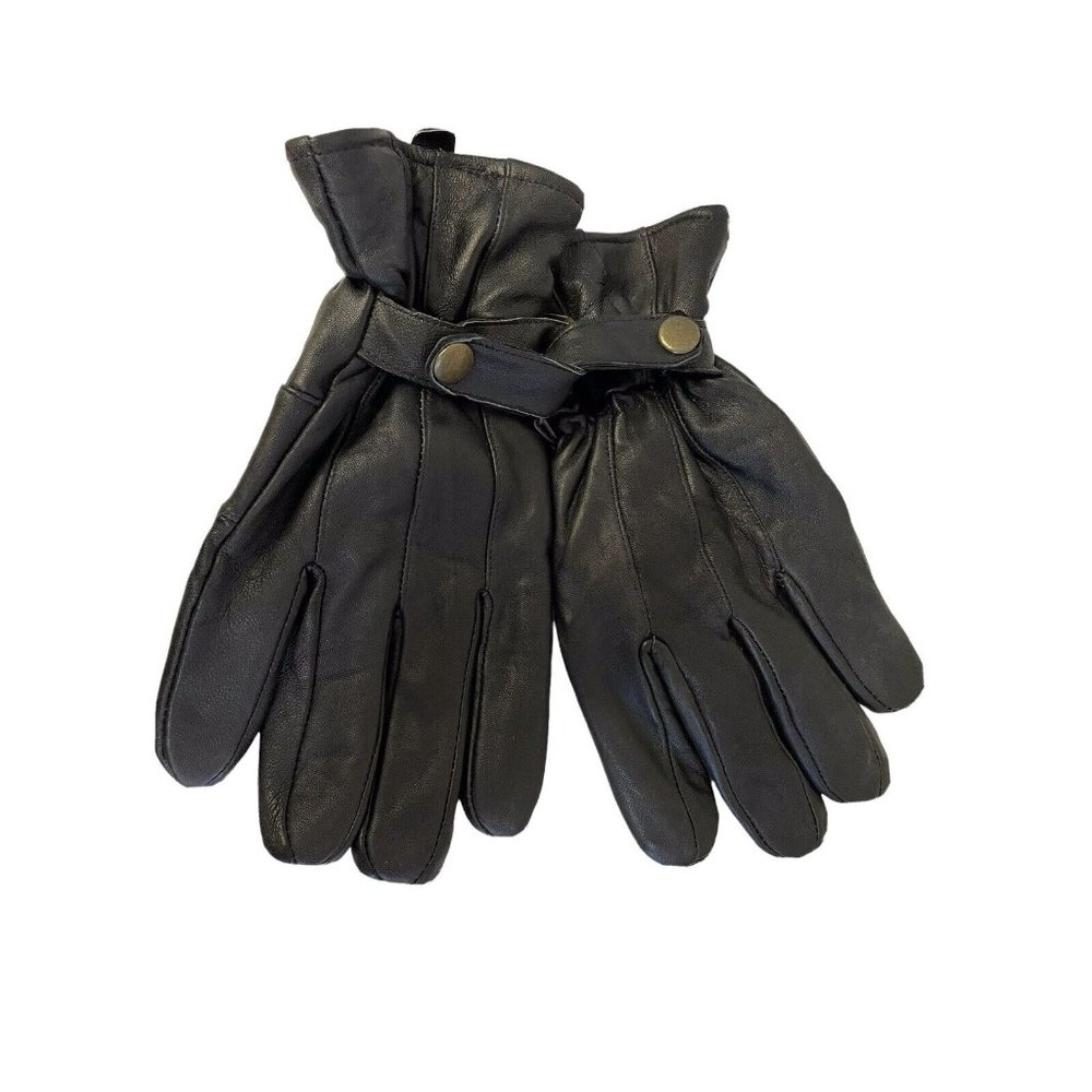 Men’s Black Lamskin Finger less Gloves Padded‎ Palm Length 9 3/4" x 4"